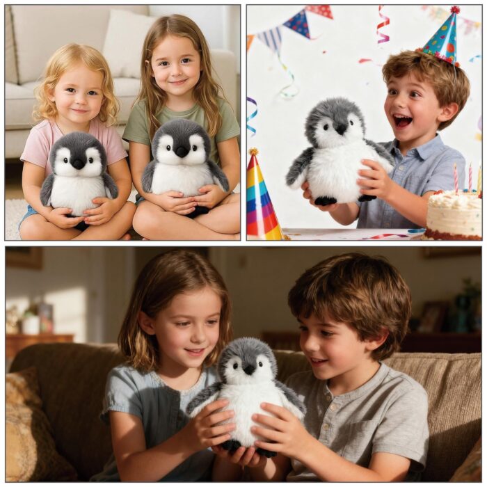 JcvPot Pinguin Kuscheltier, Weiches Stofftier Für Kinder Und Babys, Kuscheltier Pinguin Plüschtier Plüschtier – Bild 3